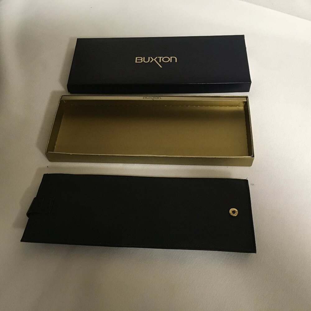 Buxton Men's Black Bifold Wallet Coinage  Leather Credit Card Made In Canada